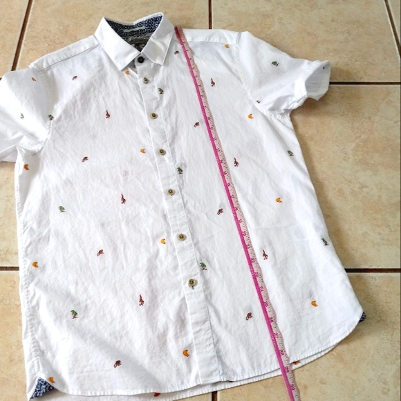 Ted Baker London Monkie Monkey Embroidery Short Sleeve Shirt Palms Bananas L - Picture 10 of 13